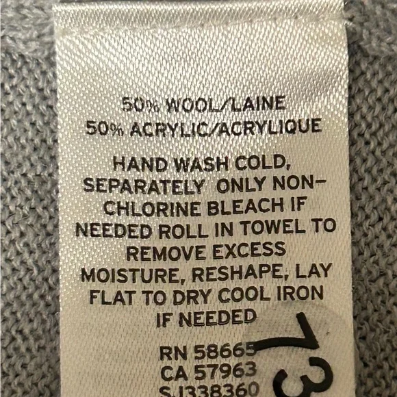 Sejour V-Neck Button-Up Cardigan – Women’s 2X – Gray – 50% Wool / 50% Acrylic - Picture 5 of 5